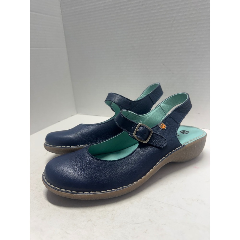 Jungla Navy Blue Leather Mary Jane Slingback Comfort Sandals 7825 Spain Mens 40